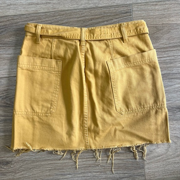 Denim cargo mustard yellow skirt trendy - Picture 4 of 4